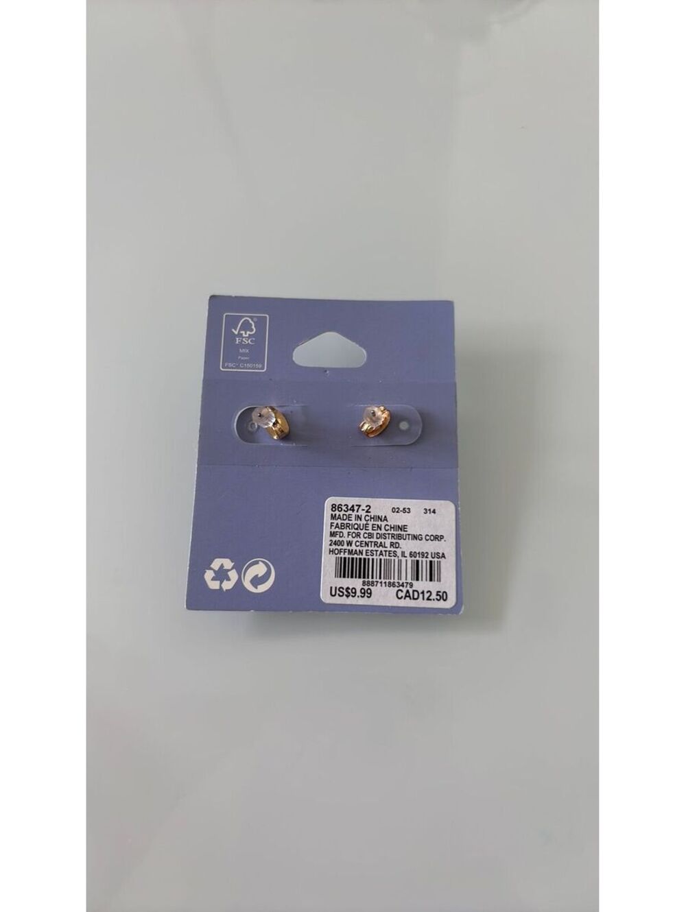 Drop three stone studs - Picture 2 of 2